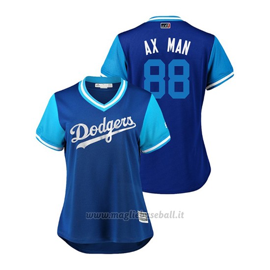 Maglia Baseball Donna Los Angeles Dodgers John Axford 2018 Llws Players Weekend Ax Man Royal